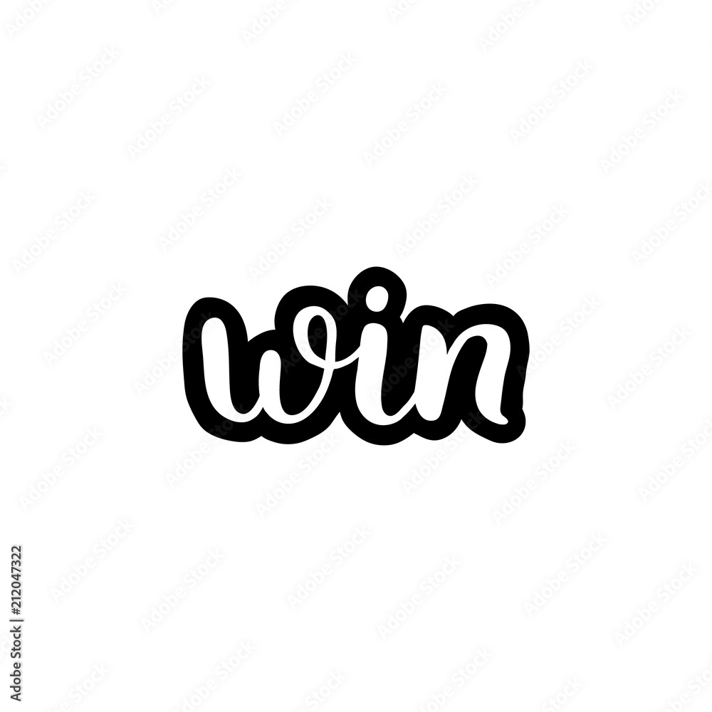 Hand drawn lettering card. The inscription: Win. Perfect design for greeting cards, posters, T-shirts, banners, print invitations. Hand drawn lettering card. The inscription: Win. Perfect design for greeting cards, posters, T-shirts, banners, print invitations.