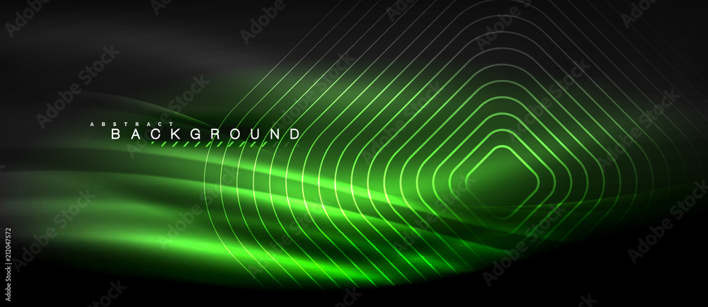 Neon glowing lines, magic energy space light concept, abstract background wallpaper design Neon glowing lines, magic energy space light concept, abstract background wallpaper design