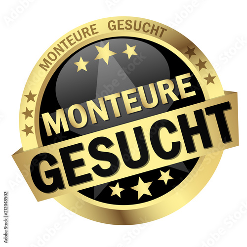 Button with banner Monteure gesucht