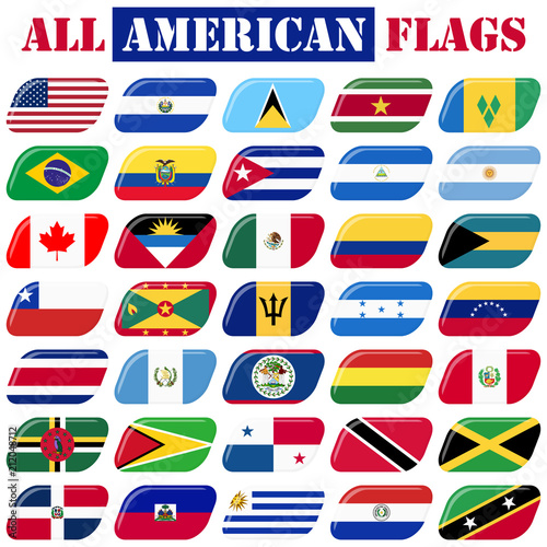 all country flags of America