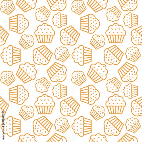 Cupcake seamless pattern for use as background or wrapping paper gift