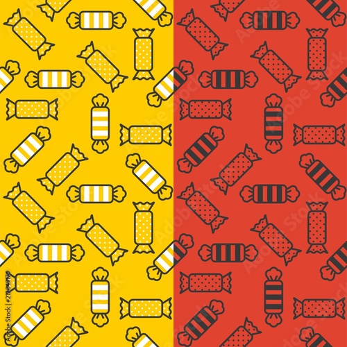 sweets candy toffee seamless pattern in outline style
