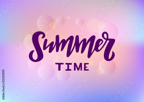 Hand drawn lettering phrase Summer time