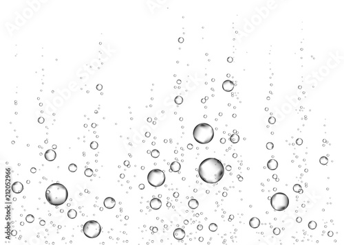 Underwater fizzing air, water or oxygen  bubbles.