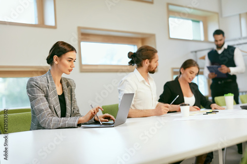 People Working, Meeting In Business Office 