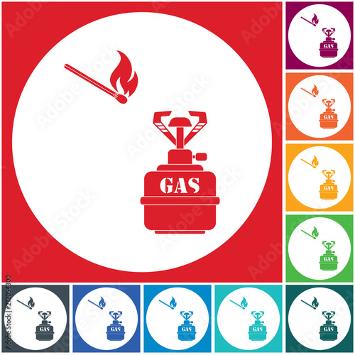 Camping stove icon