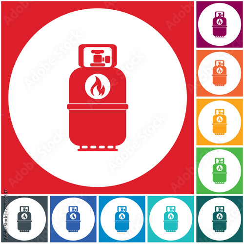 Camping gas bottle icon. Flat icon isolated