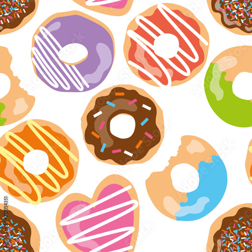 Cute seamless pattern with donuts and cookies