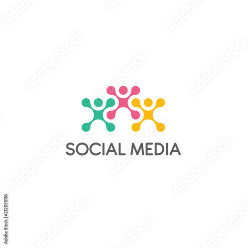 Vector logo design for social media, teamwork