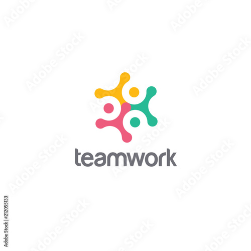 Vector logo design for social media, teamwork