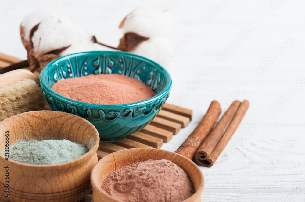 Red and blue cosmetic moroccan clay Red and blue cosmetic moroccan clay