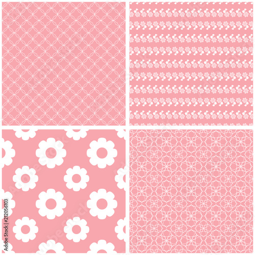 Mint different vector seamless patterns