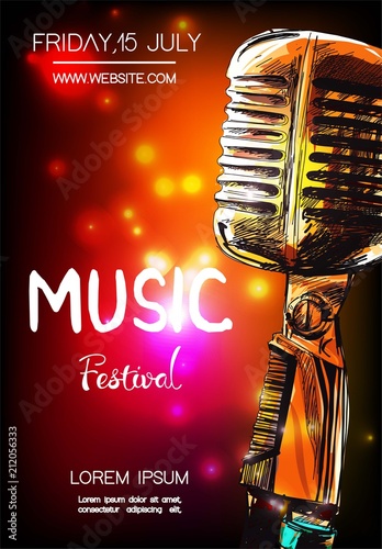 Vector poster for music festival.