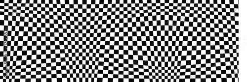 Abstract Black and White Geometric Pattern with Squares. Contrasty Optical Psychedelic Illusion. Chessboard Wicker Structural Texture. Vector Illustration