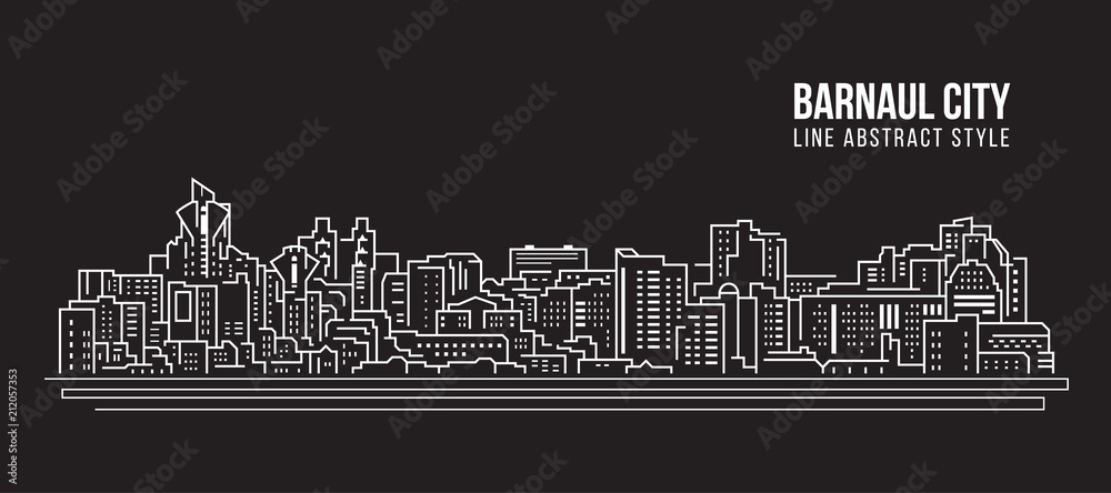Cityscape Building Line art Vector Illustration design - Barnaul city