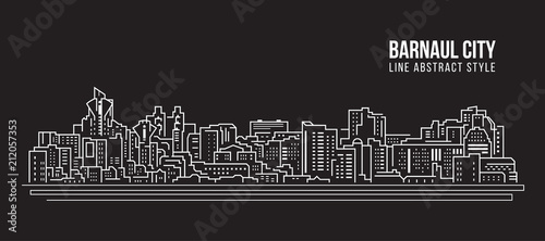 Cityscape Building Line art Vector Illustration design - Barnaul city