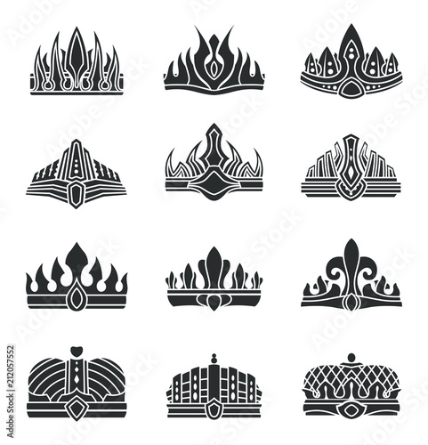 Royal Crowns with Unusual Design Monochrome Set