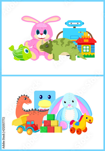 Toys for Kids Collection, Vector Illustration
