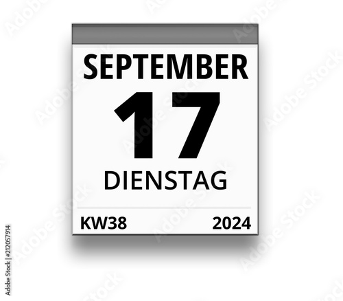 Kalender für Dienstag, 17. SEPTEMBER 2024 (Woche 38)