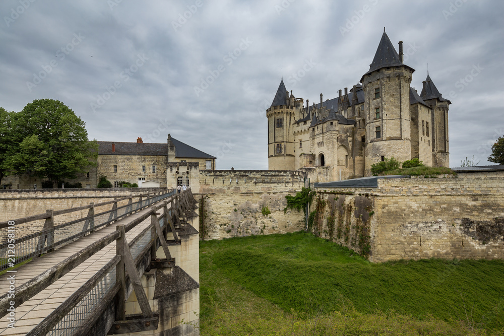 Saumur castle in Saumur,  a commune in the Maine-et-Loire department in western France