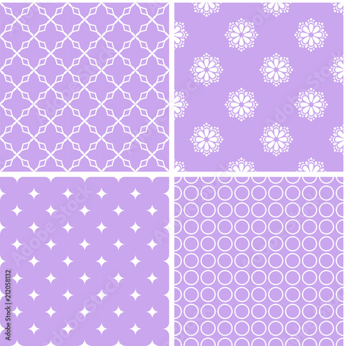 Chic different vector seamless patterns.