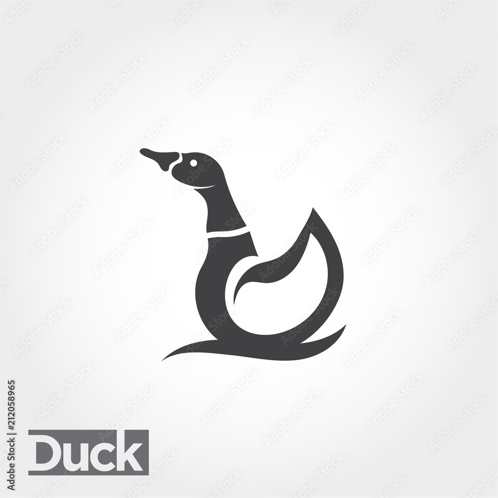 Obraz premium icon swimming duck, swimming duck logo, simple duck