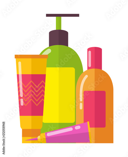 Lotions and Tubes Collection Vector Illustration