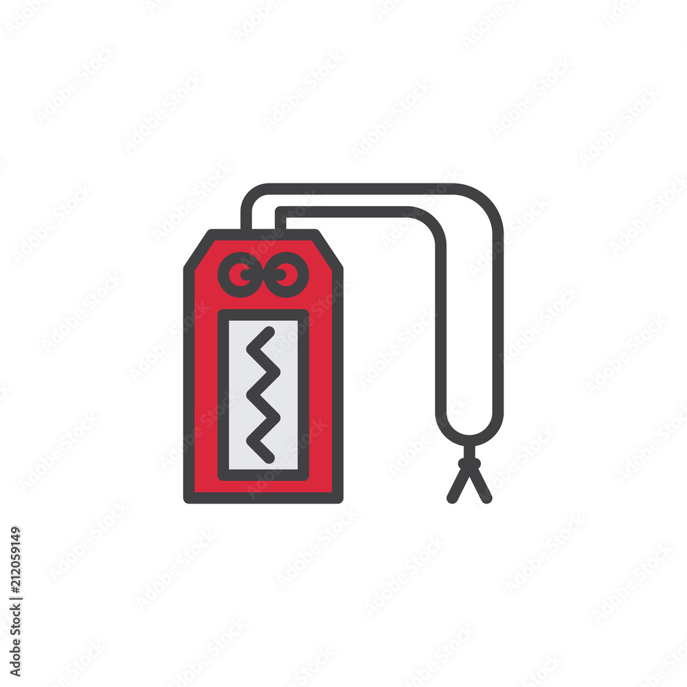 Omamori filled outline icon, line vector sign, linear colorful pictogram isolated on white. Japanese Amulet symbol, logo illustration. Pixel perfect vector graphics Omamori filled outline icon, line vector sign, linear colorful pictogram isolated on white. Japanese Amulet symbol, logo illustration. Pixel perfect vector graphics