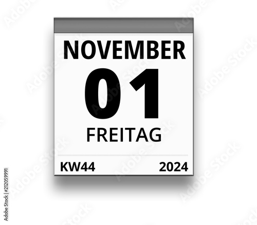 Kalender für Freitag, 1. NOVEMBER 2024 (Woche 44)