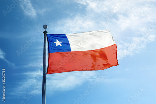 Chile flag on the mast