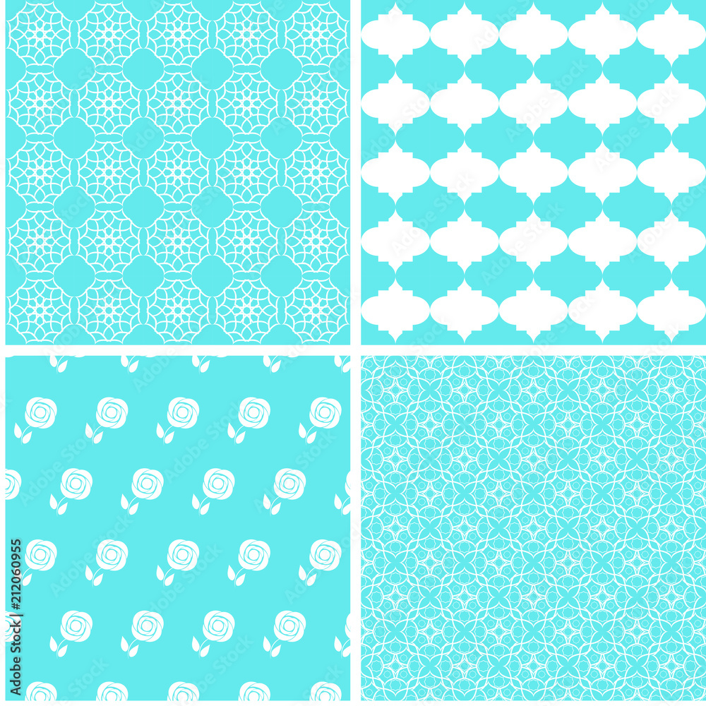 Pastel retro different vector seamless patterns. Pastel retro different vector seamless patterns.