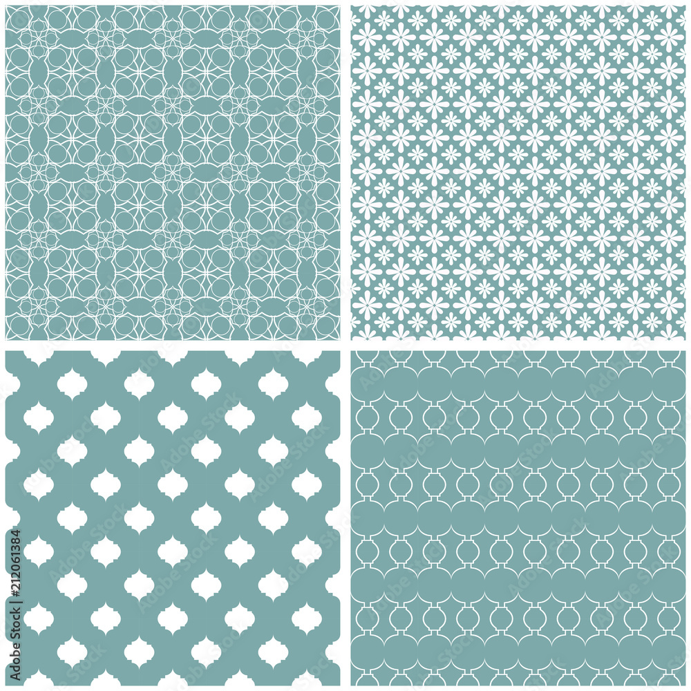 Cute different vector seamless patterns.