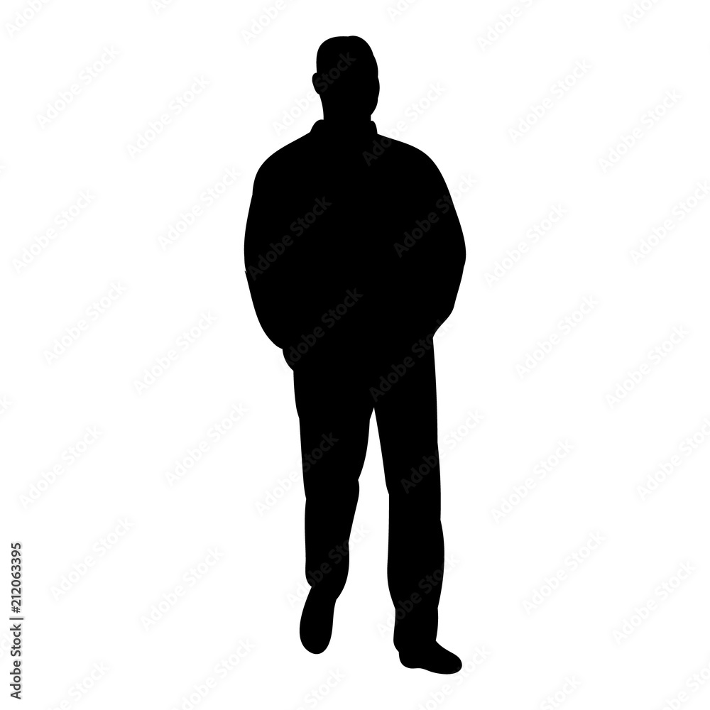 isolated silhouette man walking, isolated on white background