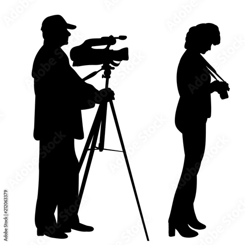 silhouette of girl with camera