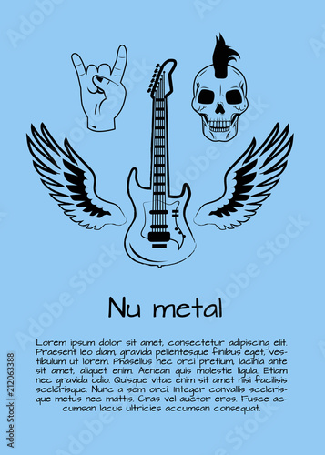 Nu Metal Music Poster Vector Illustration