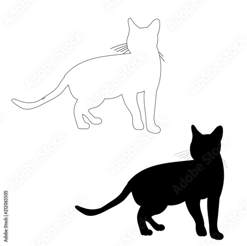 silhouette cat  outline