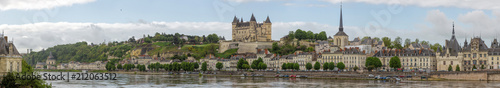 Saumur France May 10th 2013 : Panoramic view of Saumur , a commune in the Maine-et-Loire department in western France