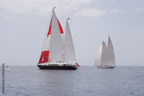 Sailing. Sailingship. Superyacht at sea. 