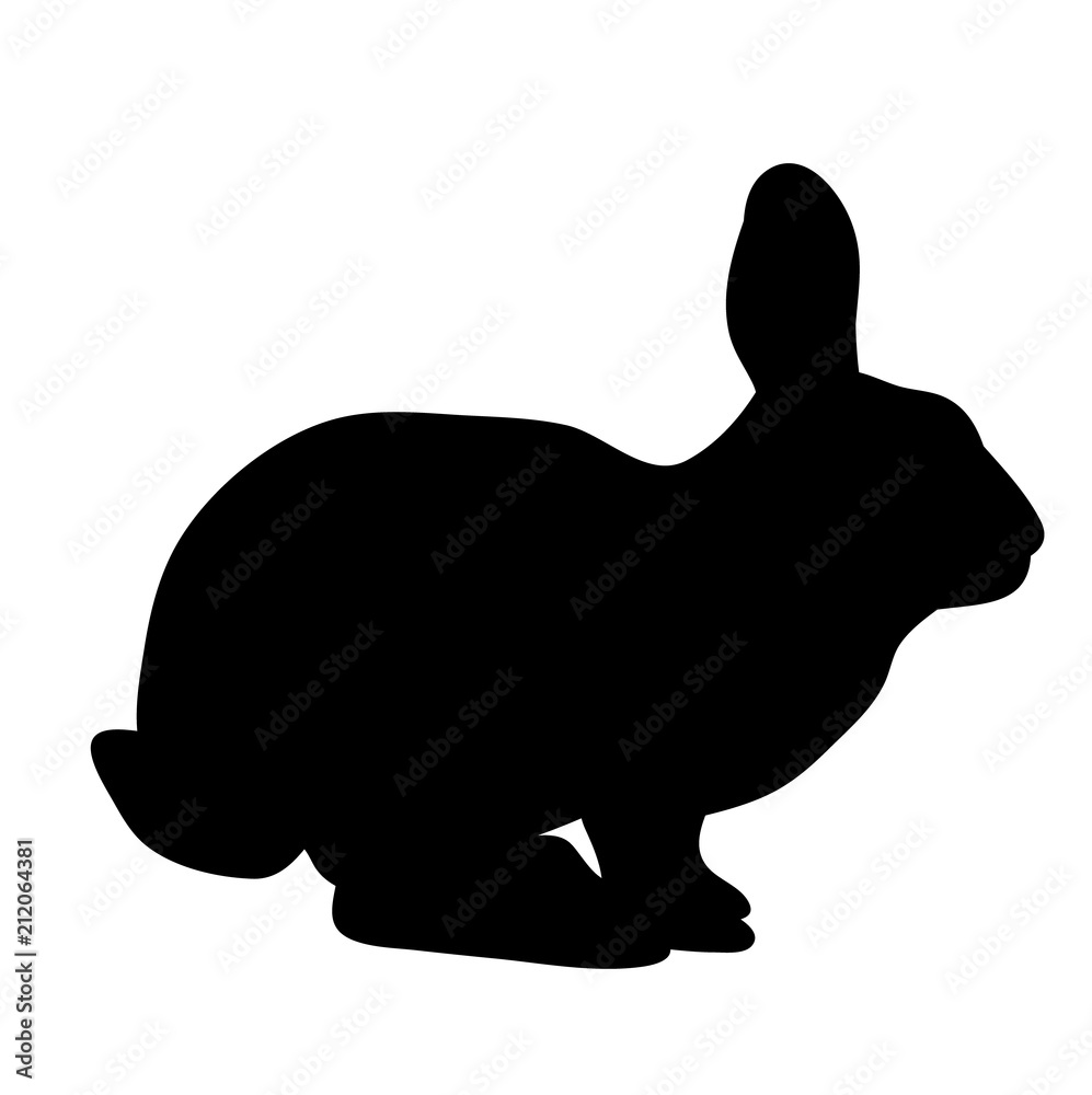 isolated silhouette of a rabbit alone isolated silhouette of a rabbit alone