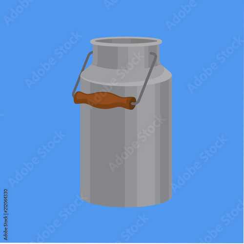 Retro aluminum milk can vector Illustration in flat style