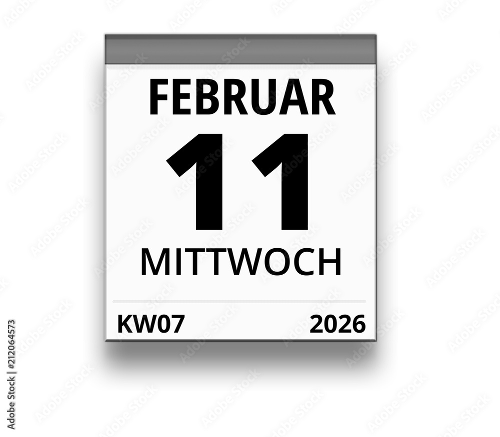 Kalender für Mittwoch, 11. FEBRUAR 2026 (Woche 07) Kalender für Mittwoch, 11. FEBRUAR 2026 (Woche 07)