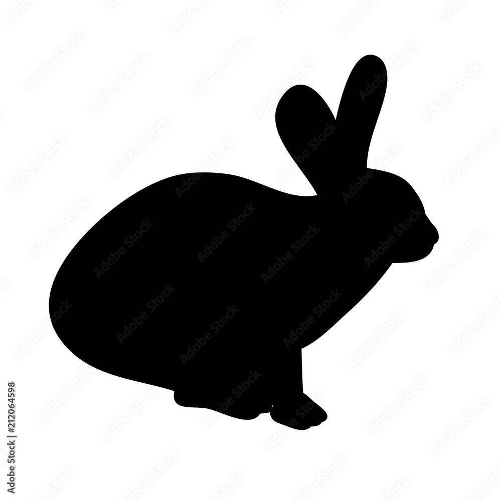 isolated silhouette of a rabbit on a white background isolated silhouette of a rabbit on a white background