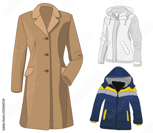  isolated coat and jacket