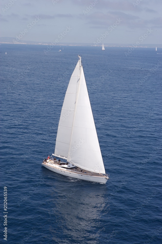 Sailng. Sailboat at sea