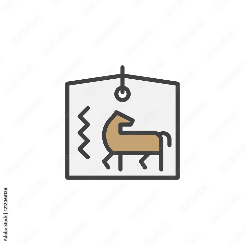 Japanese ema filled outline icon Japanese ema filled outline icon