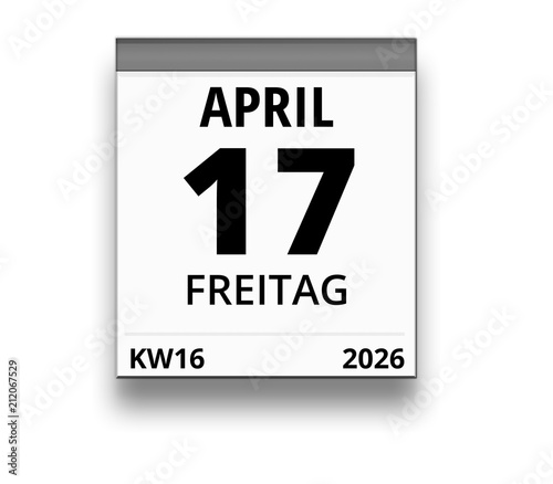 Kalender für Freitag, 17. APRIL 2026 (Woche 16)