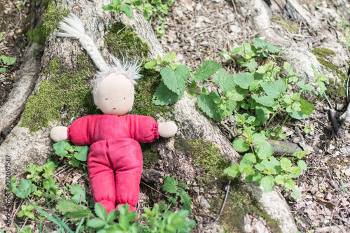 An old rag doll thrown.