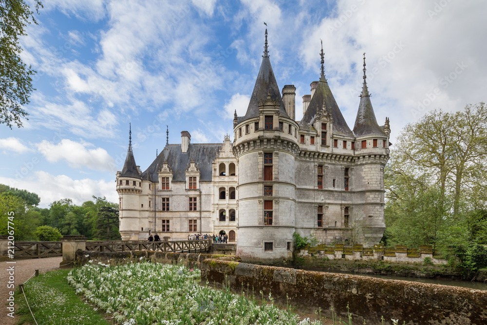 The beautiful chateau at Azay le Rideau in the Loire valley, France