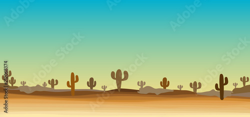 wild desert scene with cactus