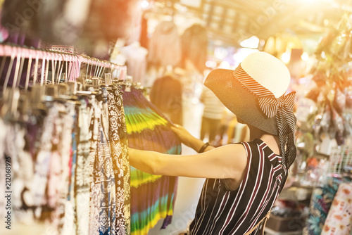 Photography woman traveling and shopping